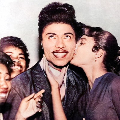 Little Richard with fans.